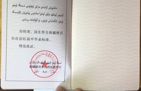 新疆石河子高级中学高中毕业证样本内页