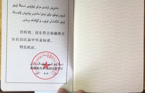 新疆石河子高级中学高中毕业证样本内页