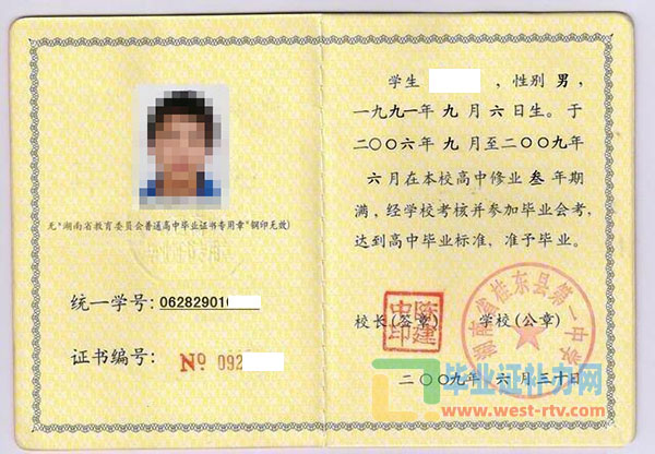 郴州桂东县第一中学高中毕业证样本图